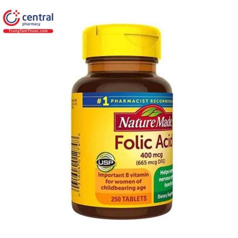 [chÍnh HÃng] Thuốc Nature Made Folic Acid 400 Mcg 665 Mcg Dfe