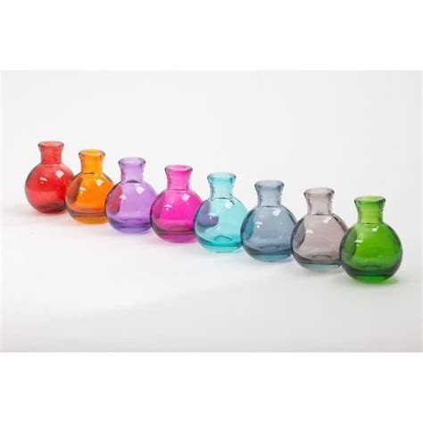 LOT DE 8 MINIS VASES ROND COULEURS ASSORTIES Achat Vente Vase