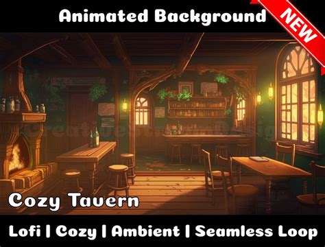 ANIMATED BACKGROUND Cozy Tavern Lofi Cozy Warm Ambience Vtuber Twitch ...