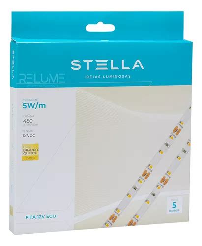 Fita Led Profissional 5w M 2700k Ip20 12v 400lm 5m Stella MercadoLivre