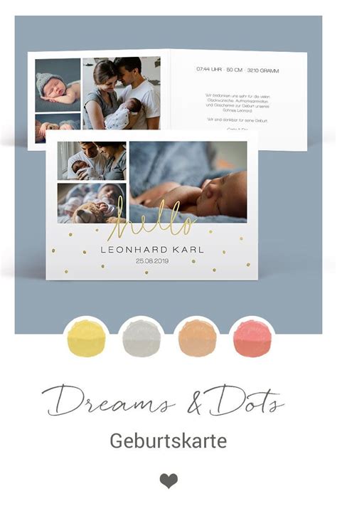 Geburtskarte Dreams Dots Premium Geburtskarten Babykarten