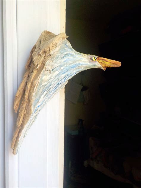 Fantasy Driftwood Art Driftwood Painted Bird Painted Bird In Etsy