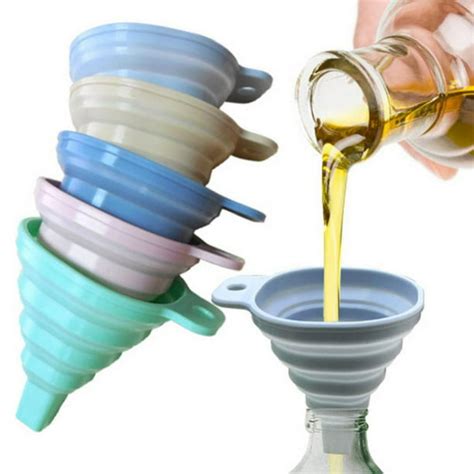 Kitchen Silicone Collapsible Funnel Food Grade Funnels For Filling