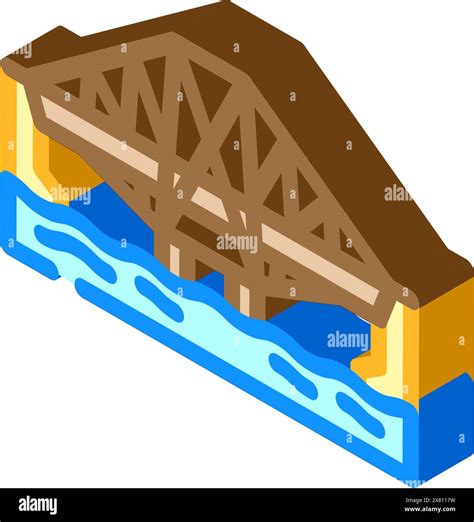 Cantilever Bridge Isometric Icon Vector Illustration Stock Vector Image