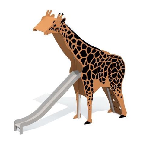 Upright Slide Giraffe Tiptiptap For Playground Stainless Steel