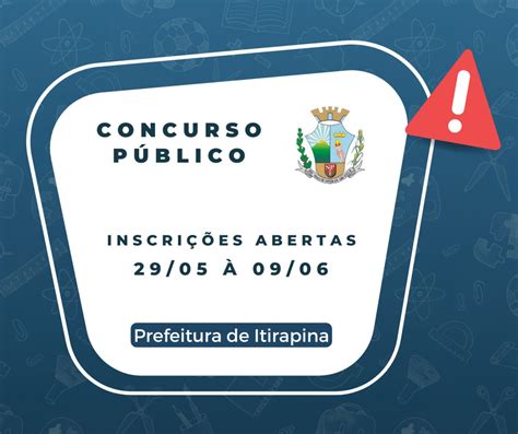 ATENÇÃO Estão abertas as inscrições para o Concurso Público 001 2024