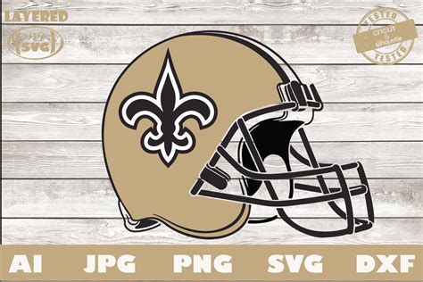 Orleans Saints Football Helmet SVG Design For Cricut | Etsy