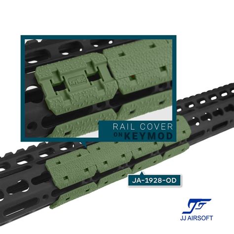 JA 1928 OD 12 PC Type2 KeyMod Rail Cover Set OD Green Airsoft