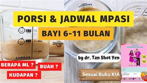 Porsi Dan Jadwal Makan Mpasi Bayi Bulan Youtube