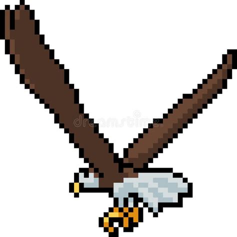 Vector Pixel Art Eagle Fly Stock Vector Illustration Of White 125990683