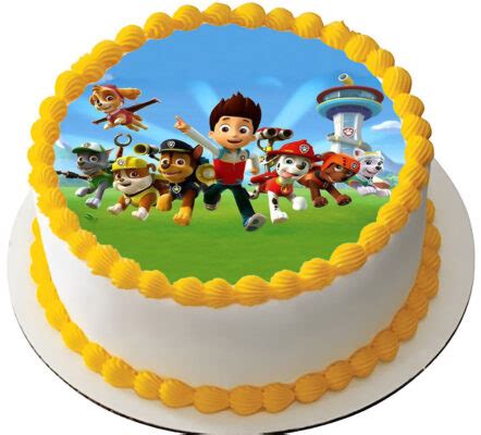 Cialda Ostia Senza Glutine Per Torta Tonda Paw Patrol Personalizzata