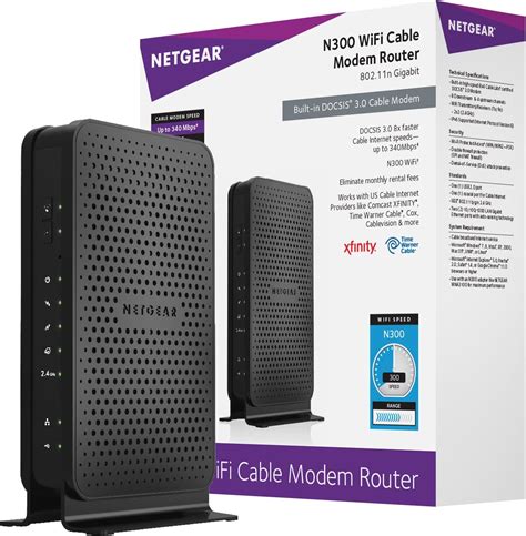 Netgear C3000 100nas N300 C3000 Wifi Docsis 3 0 Cable Modem Router Certified For