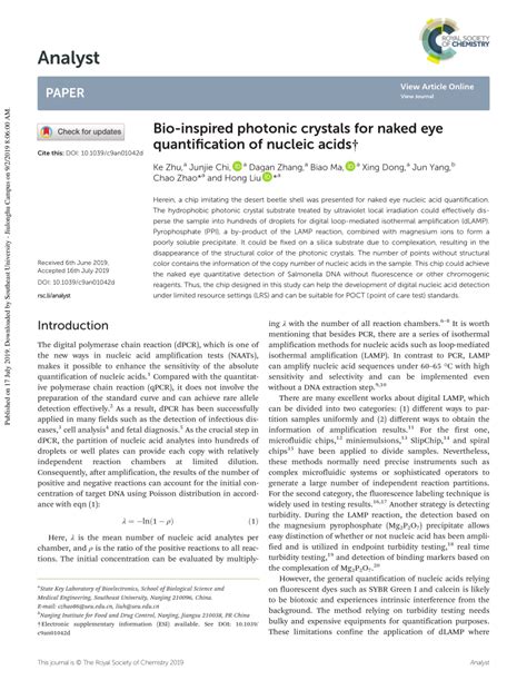 PDF Bio Inspired Photonic Crystal For Naked Eye Quantification Of Nucleic Acids