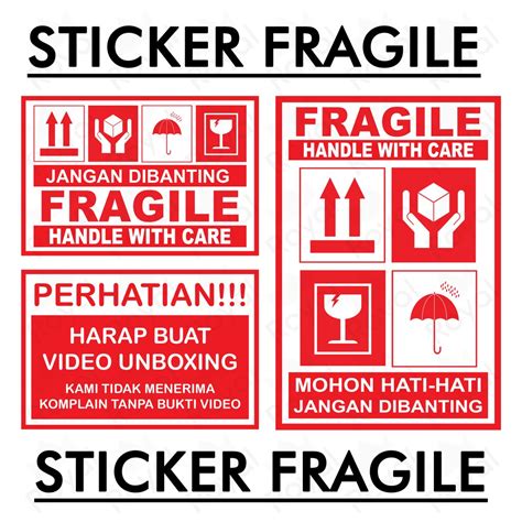 Jual Sticker Fragile Sticker Video Unboxing Sticker Awas Pecah Sticker Jangan Dibanting