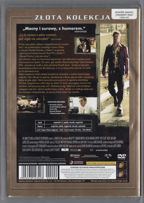 Podziemny Kr G Dvd Brad Pitt Edward Norton Stan Ex Wroc Aw Kup