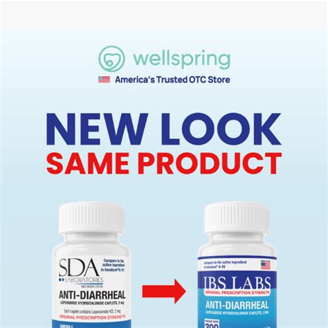 SDA Anti Diarrheal 200 Count New Look Same Product Wellspring Meds