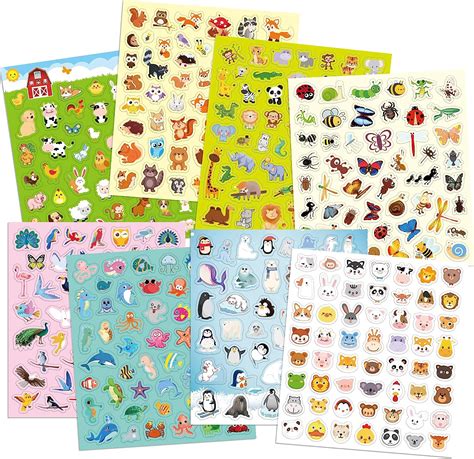 Amazon.com: Animal Stickers for Kids Assortment Set 800 Count 16 Sheets ...