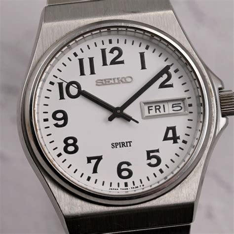 【seiko】セイコー Sprit Quartz Daydate Arabic Numeric White Dial Mens Watch 7n43 7a10 メルカリ