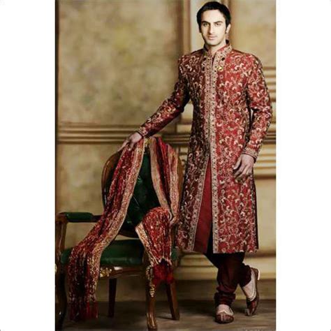 Maroon Embroidered Groom Wedding Sherwani At Rs 19500 Set In Mumbai ID