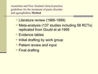 Evaluating A Guideline Panic Disorder PPT