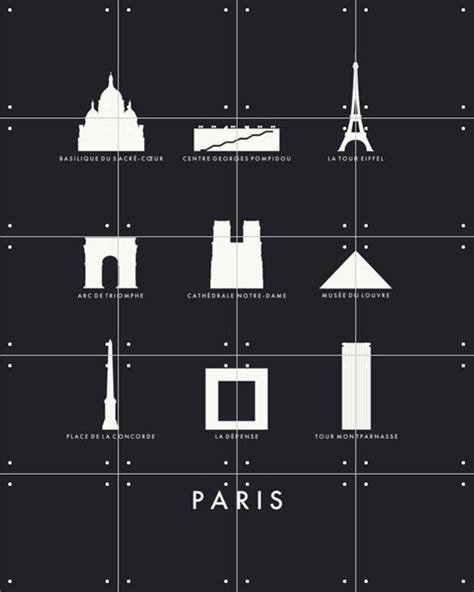 Paris Architecture black, by Art in Maps - IXXI