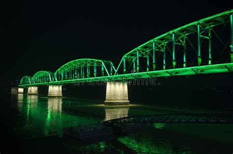 The Yalu River Broken Bridge Stock Photo - Image of korean, blown ...