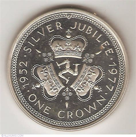 1 Crown 1977 - Silver Jubilee (silver Coin), British Dependency (1970 ...