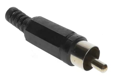 Conector Plug Rca Macho Capa Plástico Preto Kit 10 Unid MercadoLivre