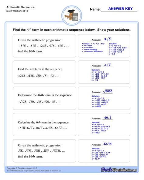 Arithmetic Sequence Word Problems Worksheet Worksheet Resource