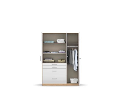 Armoire Portes Tiroirs L Cm Perla Imitation Ch Ne Et Blanc