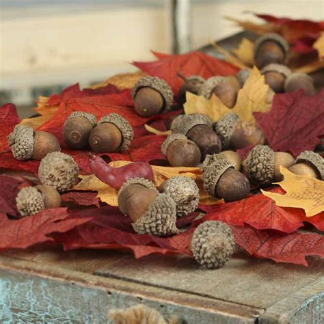 Realistic Autumn Acorns and Leaves - Vase and Bowl Fillers - Home Decor ...