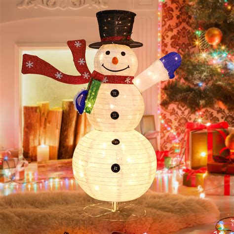 Buy Lighted Snowman Christmas Decorations Collapsible Snowman Lights