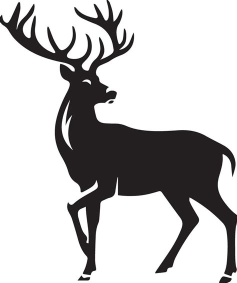 Deer vector silhouette illustration black color 34212651 Vector Art at Vecteezy