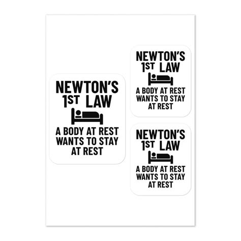 Newton S First Law Jokes Stickers Science Humor Funny Physics Joke