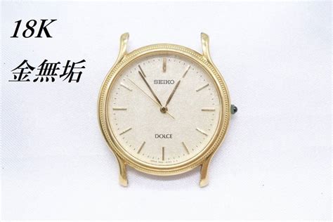 W50 1 電池交換済 Seiko Dolce セイコー ドルチェ 18kt 刻印 金無垢 約27648g 腕時計 フェイスのみ 8n51