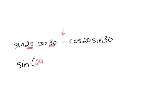 SOLVED: write as a single function of a single angle. sin 20 degree cos 30 degree - cos 20 ...