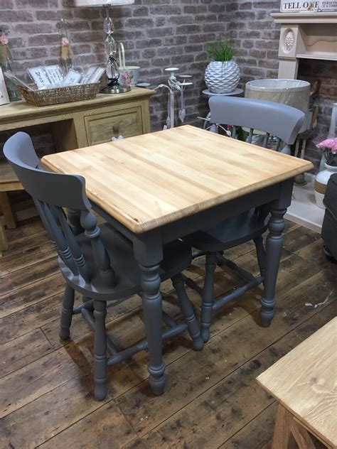 Solid Pine Farmhouse Table And Chairs Which Have Been Painted In