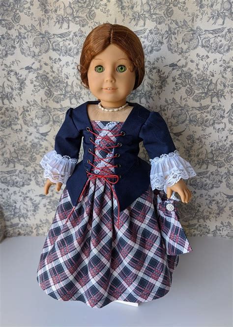 Felicity In A Red White And Blue Plaid Colonial Gown Agpastime American Girl Clothes Girl