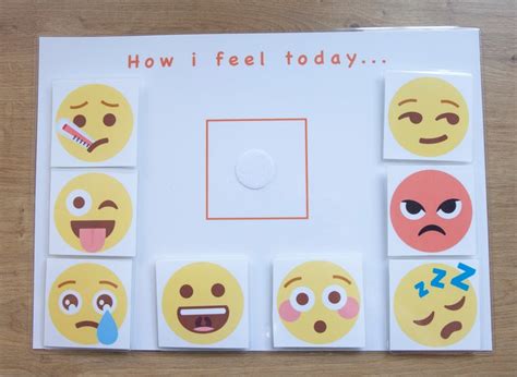 Printable 'emoji' Emotions Chart, Kids, Early Learning, Primary, Preschool, Home School, Velcro ...