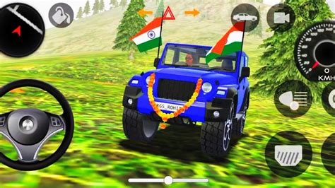 Dollar Song Modified Mahindra Blue Thar Indian Car Simulator D