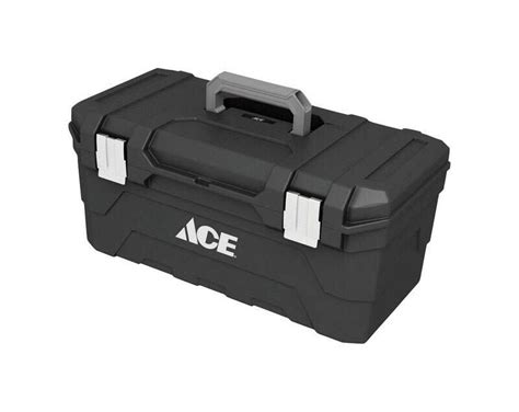 Ace 23 in. Plastic Toolbox 9.25 in. W x 10.5 in. H Black - Ace Hardware