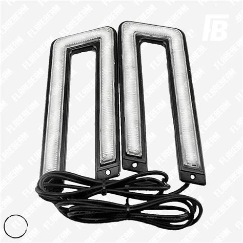 Дневные Ходовые Огни (ДХО) LED, "U", 15 См, SMD 3014*39, Чёрные, 2 Шт ...