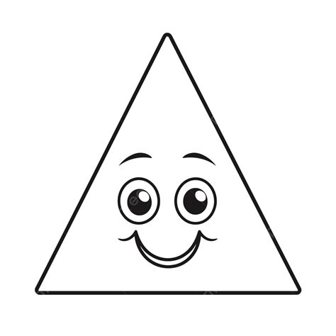 Drawing A Triangle With A Smile On It Outline Sketch Vector Wing