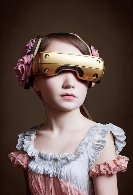 Premium Photo | Portrait of a victorian girl wearing virtual goggles a girl from the olden days ...