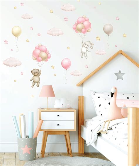 Hot Air Balloon Nursery Wall Decal Personalized Name Etsy