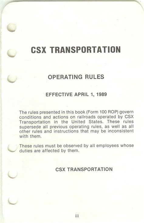 Csx Signal Aspects 1989