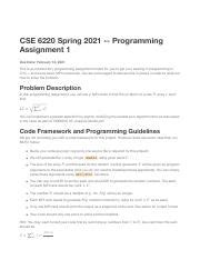 PA1 Pdf CSE 6220 Spring 2021 Programming Assignment 1 Due Date