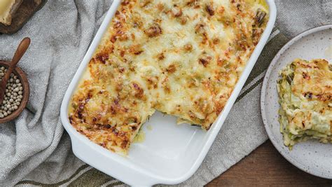 Gratin De Ravioles Aux Poireaux Et Au Beaufort