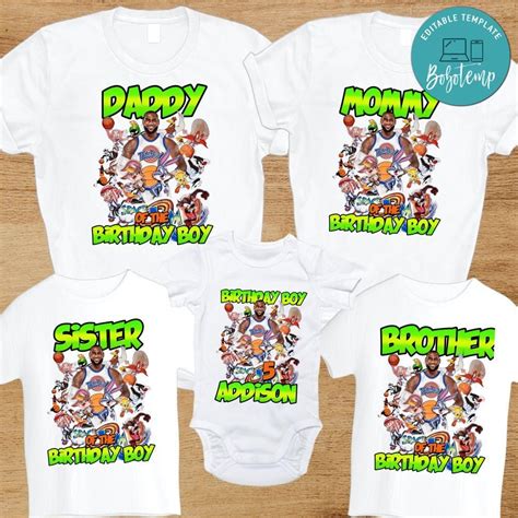 Space Jam 2 family birthday party shirts | Bobotemp