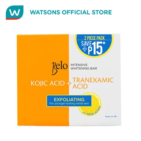 Belo Intensive Whitening Bar Kojic Tranexamic Acid Exfoliating 65gx2